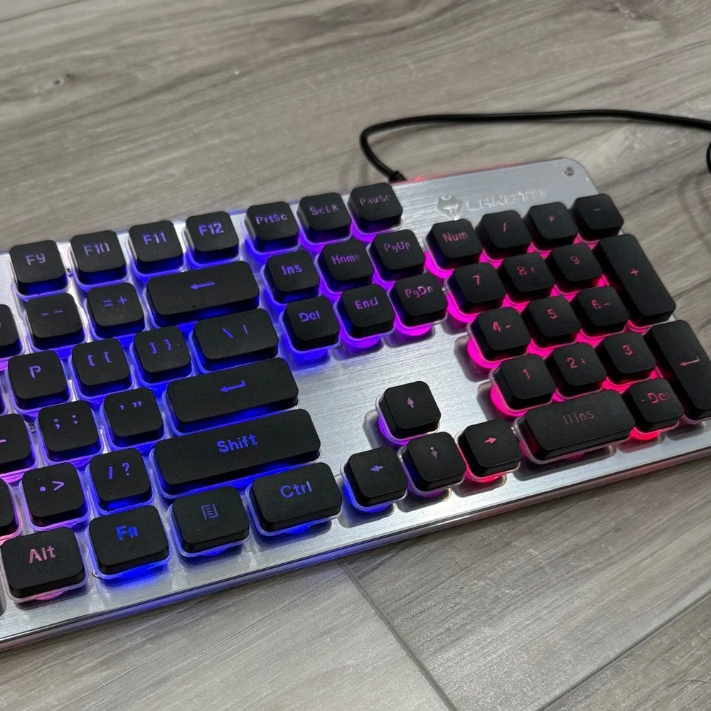 EUC LANGTU Membrane Gaming Keyboard Colorful LED Backlit Keyboard, USB Wired
